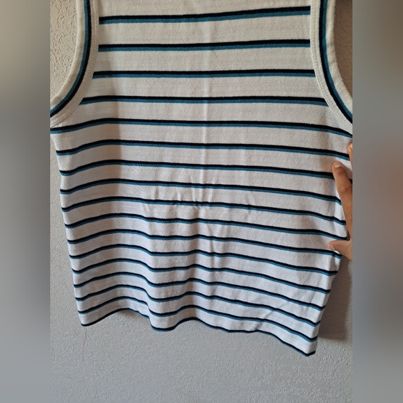 LOFT Striped Tank Top in Blue and White - Picture 3 of 6